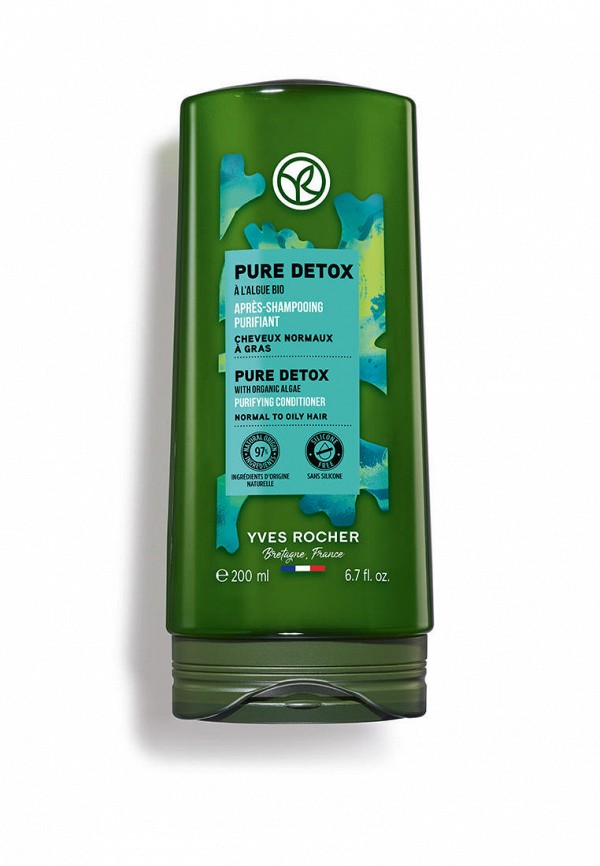 Yves Rocher Кондиционер для волос - Чистый детокс с Водорослями БИО - Для нормальных и жирных волос, 200 мл - фото 1