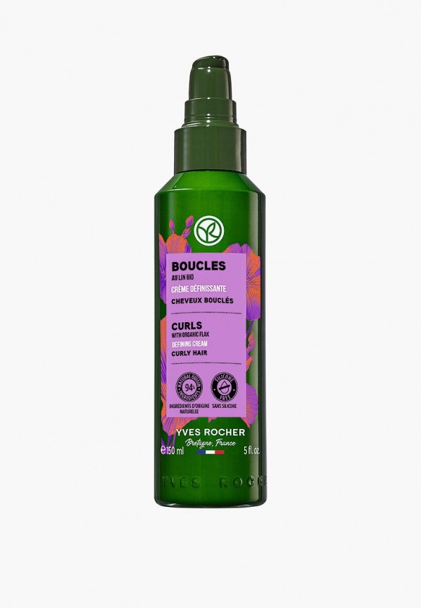 Yves Rocher Лосьон для волос - Текстурирующий Крем Упругие локоны с Льном БИО - Для вьющихся волос, 150 мл - фото 1