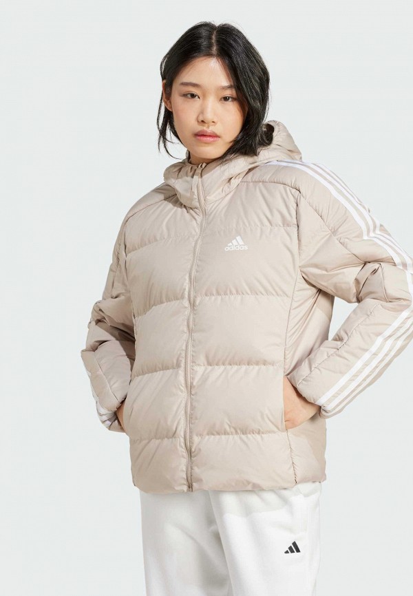 adidas Пуховик - Essentials 3-Stripes Mid Down Hooded - фото 1