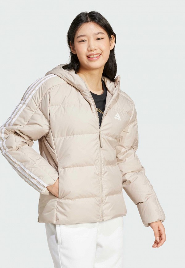 adidas Пуховик - Essentials 3-Stripes Mid Down Hooded - фото 3
