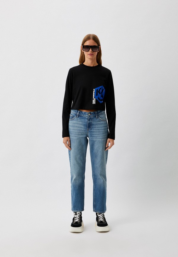Лонгслив Karl Lagerfeld Jeans, цвет: черный, MP002XW0YP6I — купить в ...