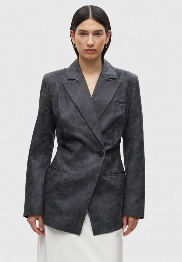 STUDIO 29 Жакет - приталенный из экокожи со смещенной застежкой - фото 1