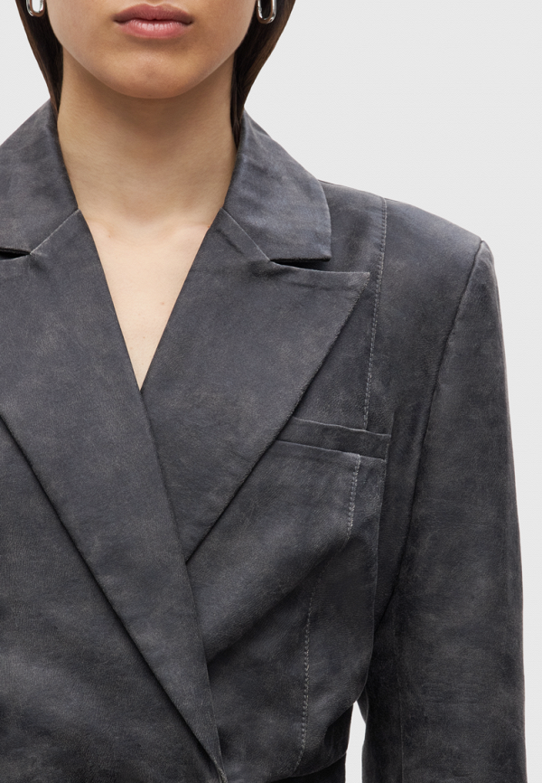 STUDIO 29 Жакет - приталенный из экокожи со смещенной застежкой - фото 4