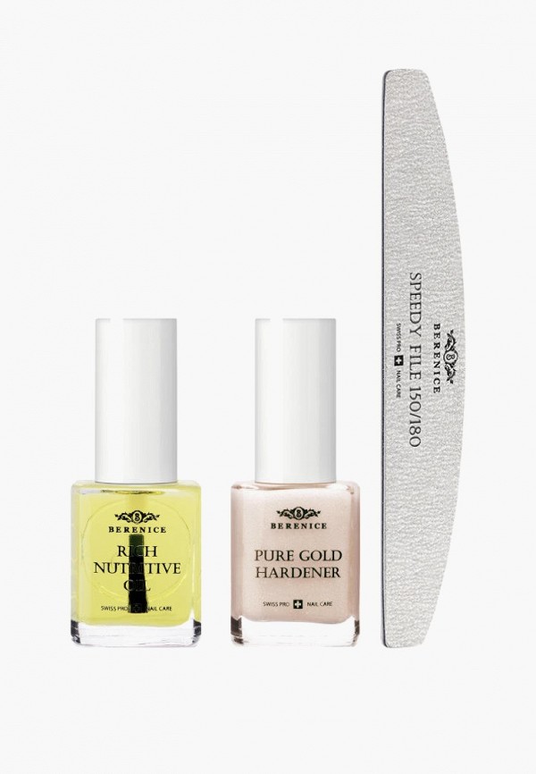 Berenice Набор для ухода за ногтями - Nail Care Set Набор средств для ногтей «Rich nutritive oil» 15 ml+«Pure gold» 15 ml+пилка Л - фото 1