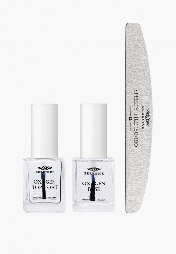 Berenice Набор для ухода за ногтями - Nail Care Set Набор средств для ногтей «Oxygen base» 15 ml+«Oxygen top coat» 15 ml+пилка Л - фото 1