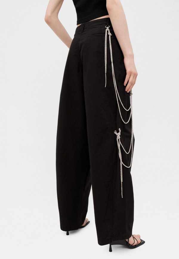 Darkpark Брюки - phebe - crystal chain adorned wide-leg pants black - фото 4