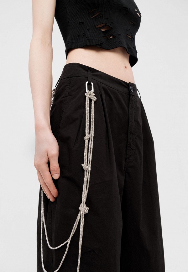 Darkpark Брюки - phebe - crystal chain adorned wide-leg pants black - фото 5