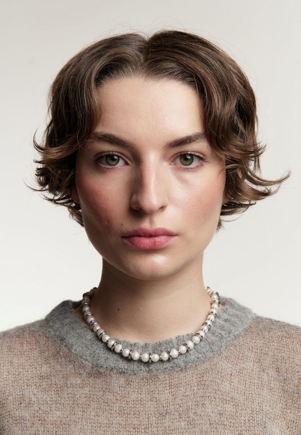 Ресурс Чокер - из белого жемчуга со стальными дисками - фото 4