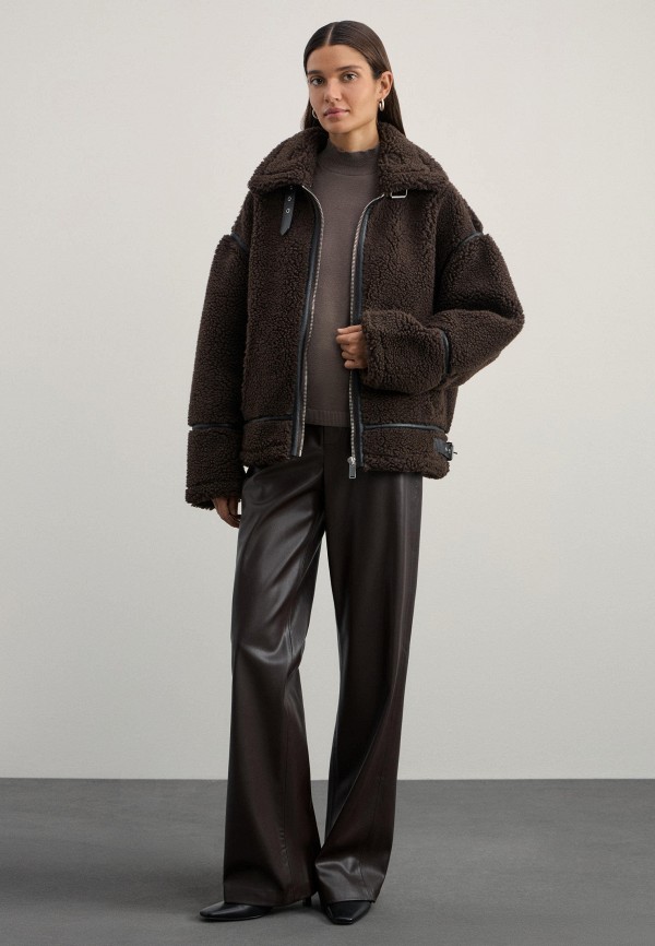 Куртка меховая Zarina, цвет: коричневый, MP002XW0ZP6Z — купить в