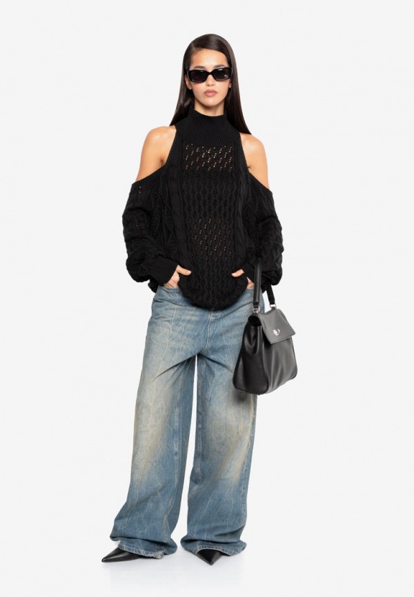 You Wanna Свитер - в косичку с разрезами на плечах - фото 2