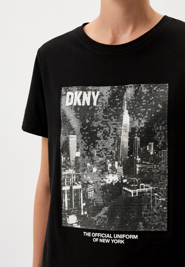 Футболка DKNY, цвет: черный, MP002XW149BC — купить в интернет-магазине ...