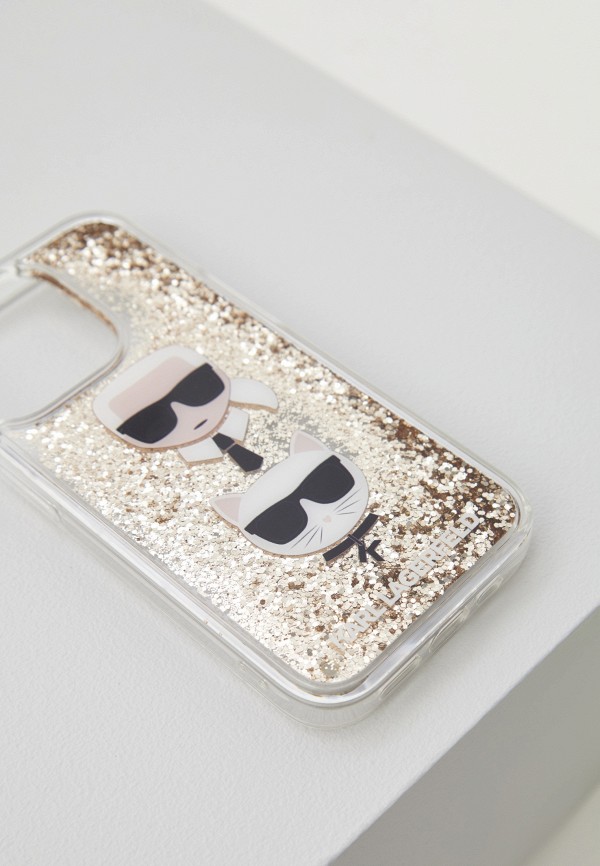 Karl Lagerfeld Чехол для iPhone - 14 Pro, с жидкими блестками Liquid Glitter - фото 2
