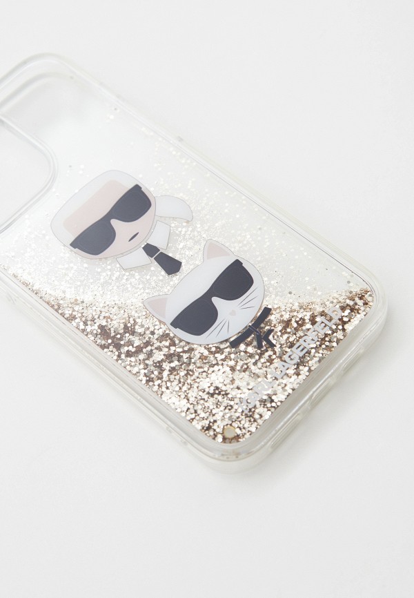 Karl Lagerfeld Чехол для iPhone - 14 Pro Max, с жидкими блестками - фото 2
