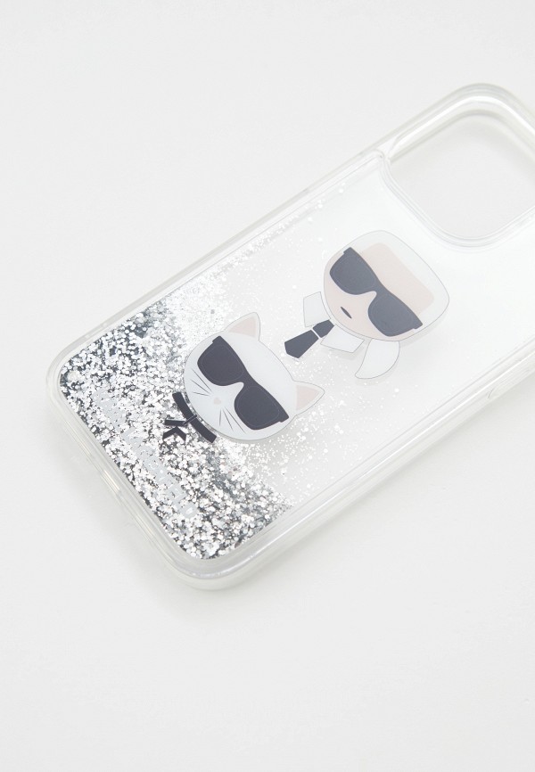 Karl Lagerfeld Чехол для iPhone - 14 Pro Max, с жидкими блестками - фото 2