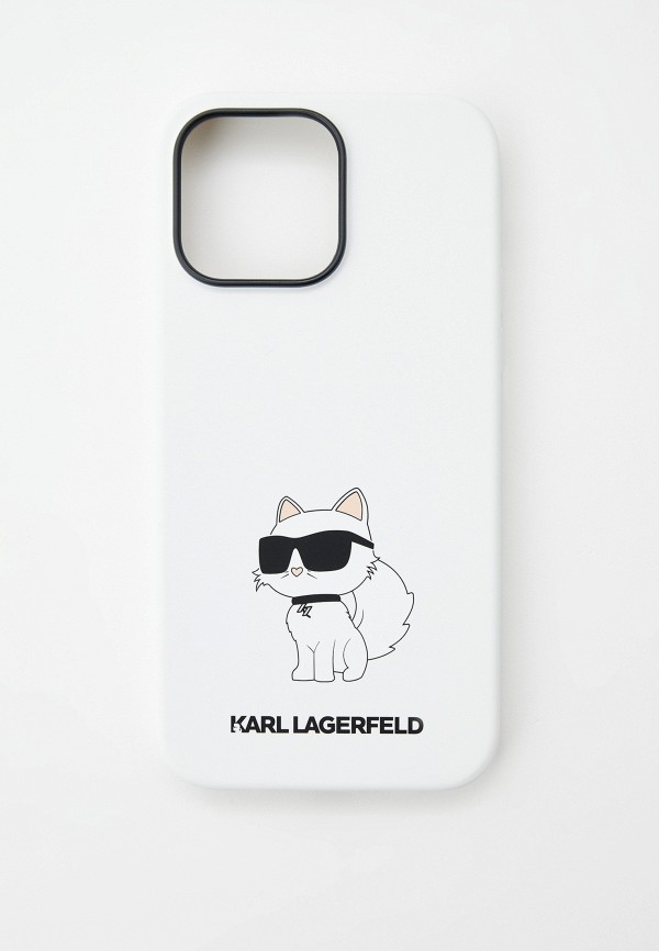 Чехол для iPhone Karl Lagerfeld 14 Pro Max, силиконовый, цвет: белый ...