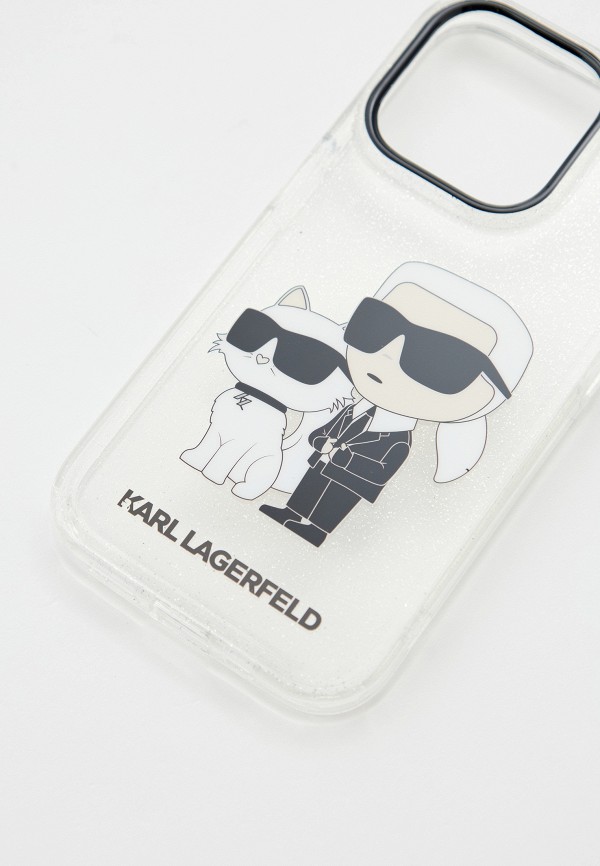 Karl Lagerfeld Чехол для iPhone - 15 Pro, с блестками - фото 2