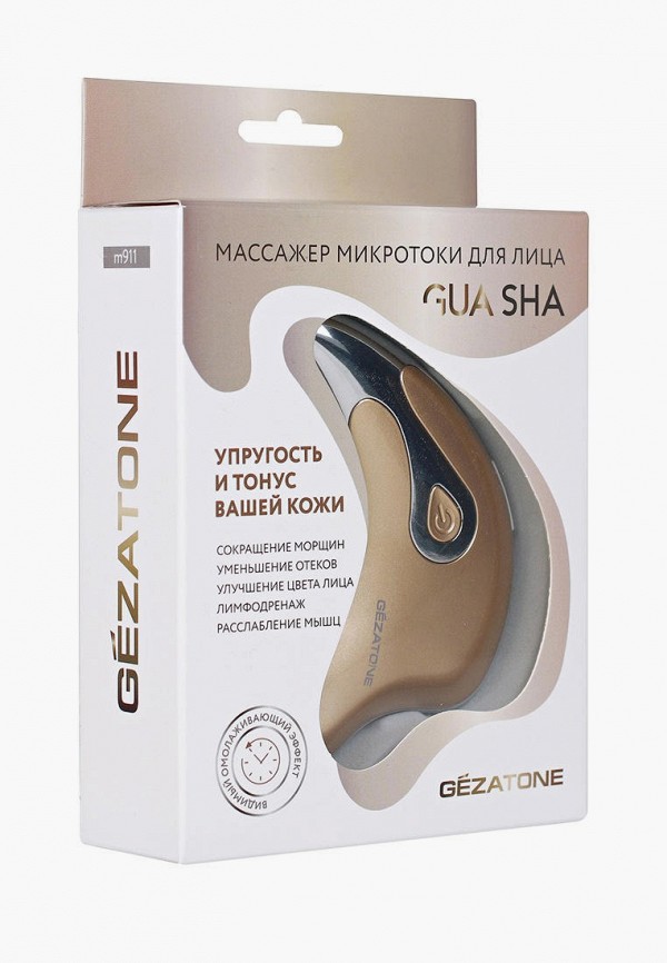 Массажер для лица Gezatone микротоковый, в виде скребка-гуаша, цвет ...