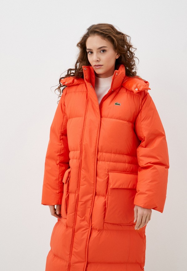 Пуховик Lacoste, цвет: оранжевый, MP002XW16GN6 — купить в интернет ...