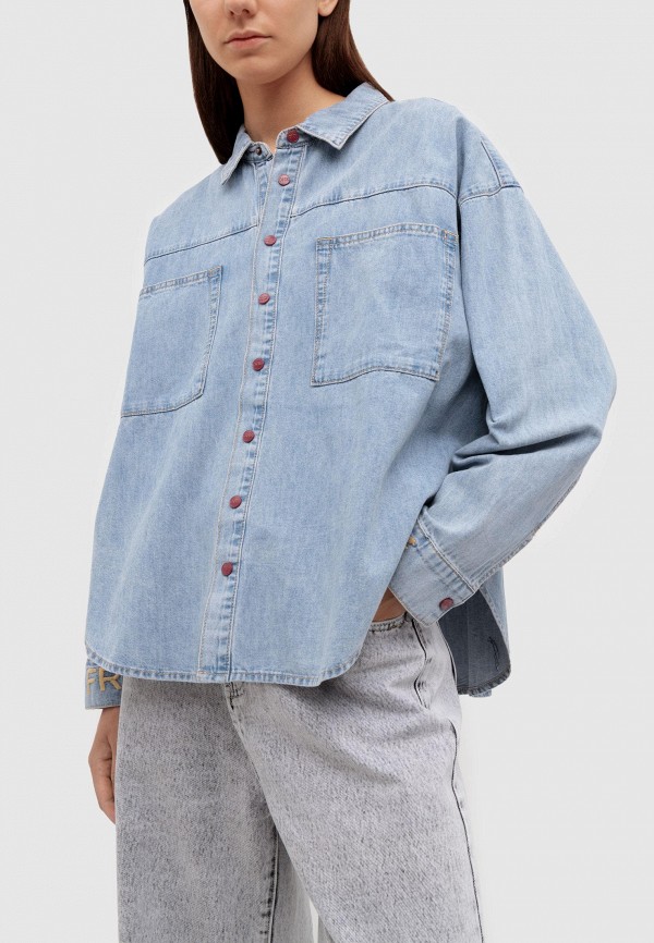 One Teaspoon Рубашка джинсовая - red devil heart daria denim shirt red devil - фото 2