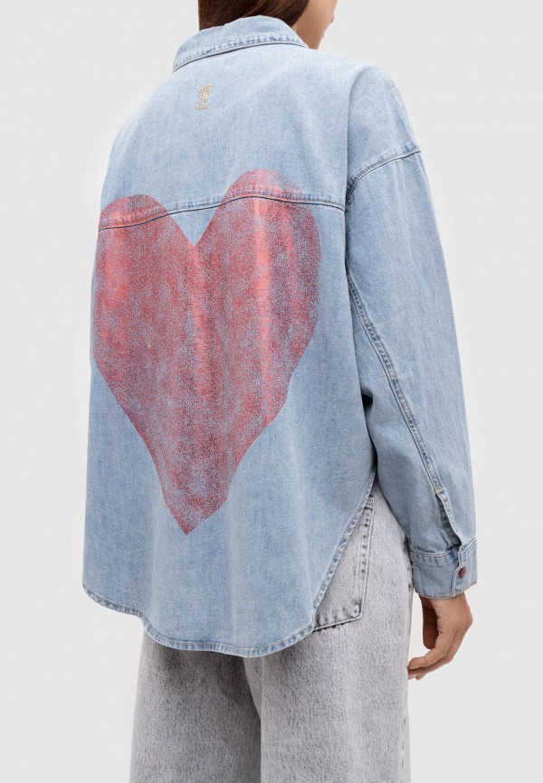 One Teaspoon Рубашка джинсовая - red devil heart daria denim shirt red devil - фото 4