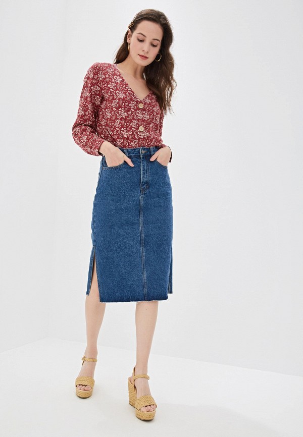 Юбка джинсовая Befree, цвет: синий, MP002XW18MP2 — купить в интернет ...