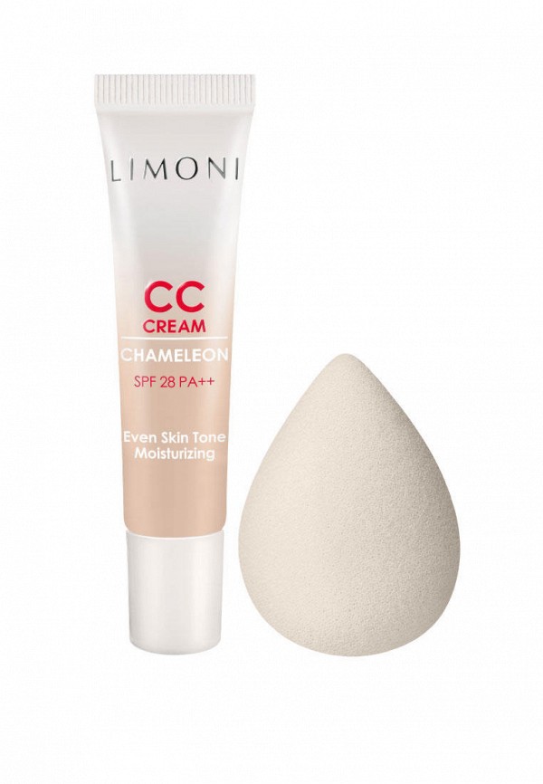 Limoni CC-Крем для лица - Chameleon CC Cream spf 28, корректирующий и увлажняющий 15 мл + Спонж для макияжа - фото 1