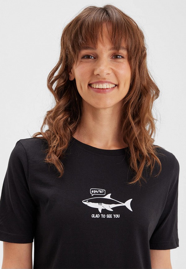Футболка Barmariska "Акула", цвет: черный, MP002XW19XI9 — купить в ...