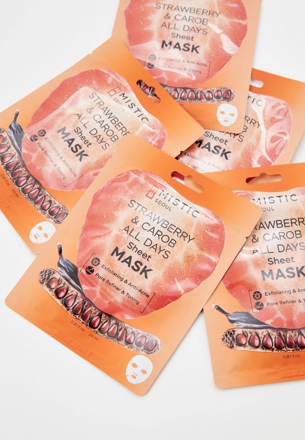 Mistic Маски для лица 5 шт. - STRAWBERRY AND CAROB - фото 2