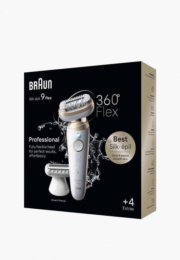 Braun Эпилятор - Silk-epil 9 Flex SES 9-041 Gold с 4 насадками - фото 2