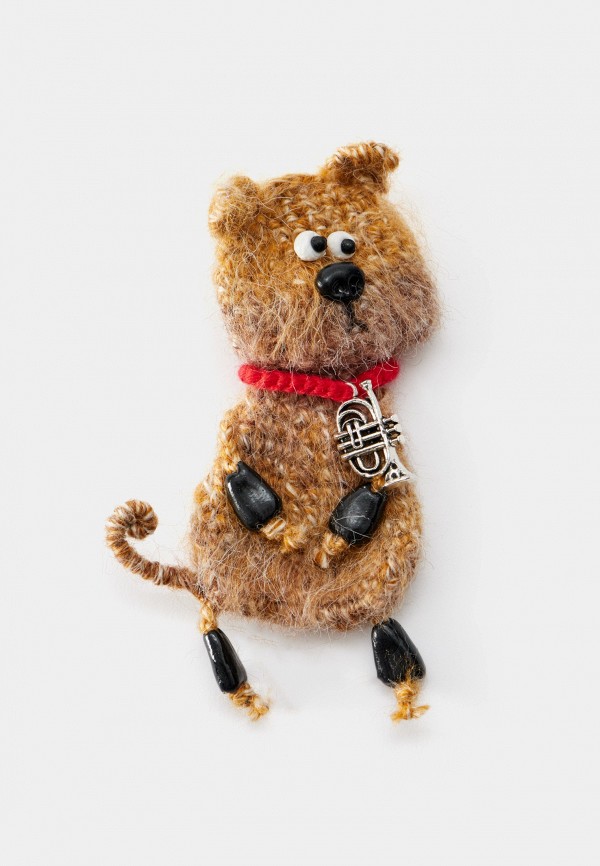 Kostochka Брошь - Медвежонок с саксофоном из хлопковой пряжи ручной работы Lamoda Online Exclusive - фото 1