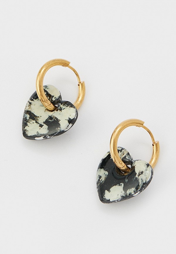 Recycle.Object Серьги - Heart earrings black - фото 1