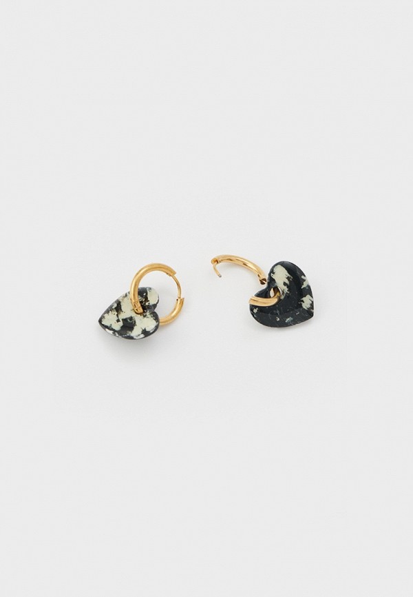 Recycle.Object Серьги - Heart earrings black - фото 2