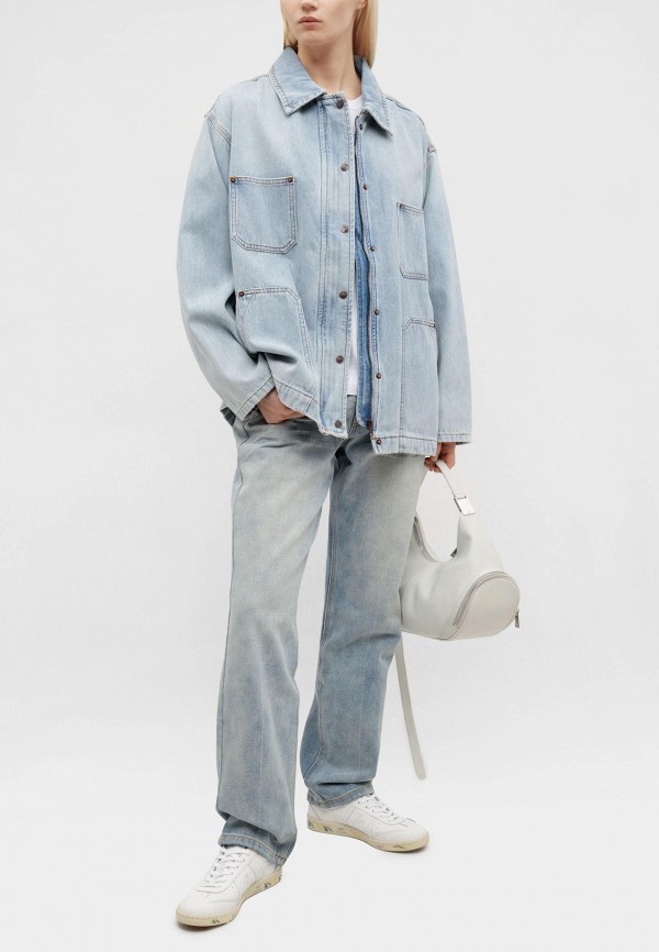 One Teaspoon Джинсы - blue malt truckers mid waist straight leg jeans blue malt - фото 3