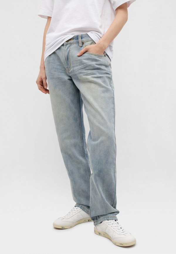 One Teaspoon Джинсы - blue malt truckers mid waist straight leg jeans blue malt - фото 2