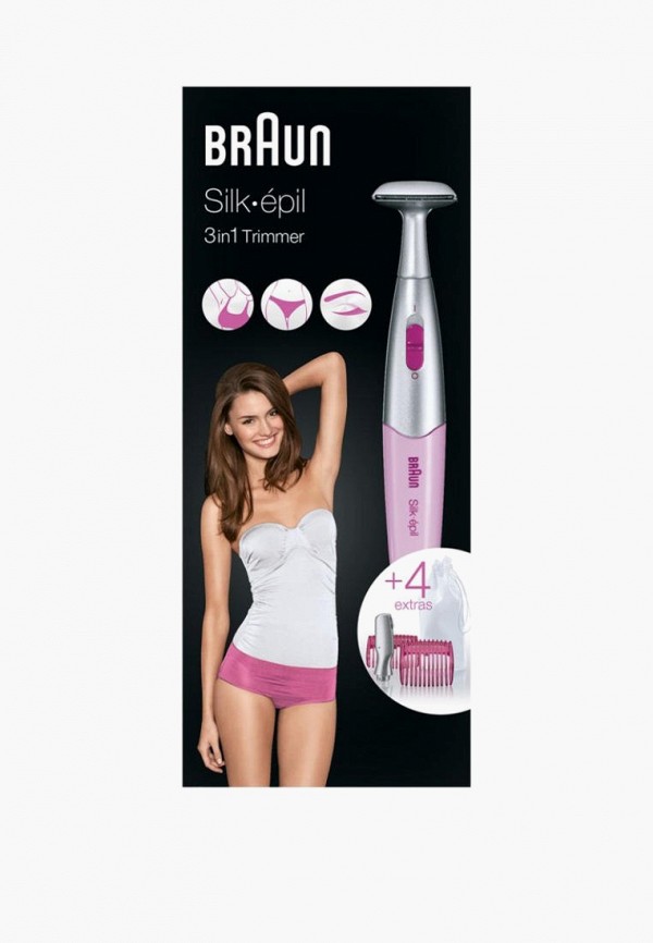 Braun Триммер - для зоны бикини Silk-epil FG 1100 розовый с 4 насадками - фото 2