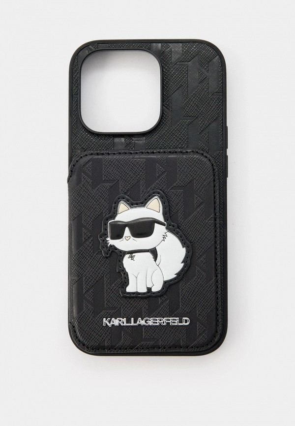 Karl Lagerfeld Чехол для iPhone - 14 Pro, с картхолдером для двух карт, из экокожи PU Leather - фото 1