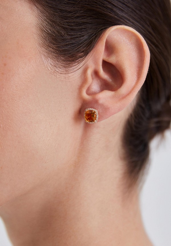 Secrets Серьги - пусеты с цитринами огранки кушон - фото 2