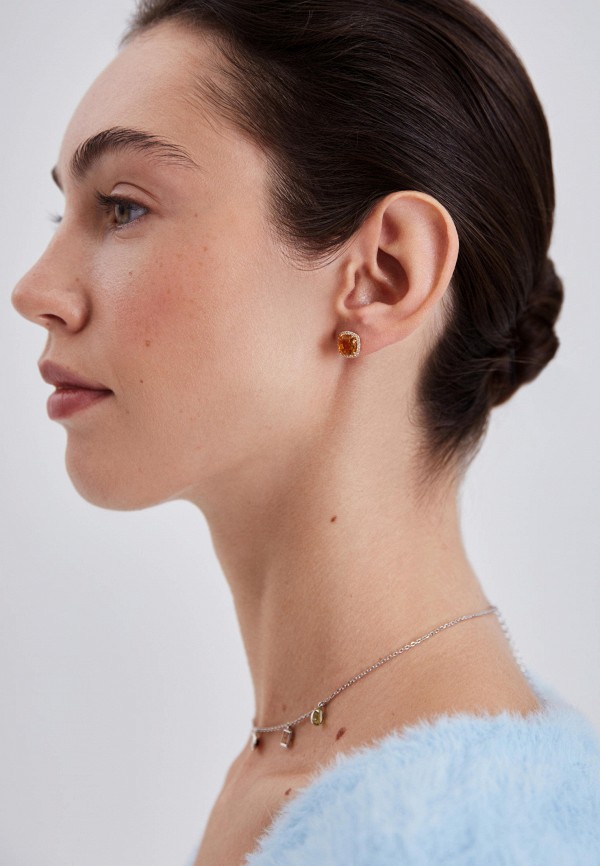 Secrets Серьги - пусеты с цитринами огранки кушон - фото 3