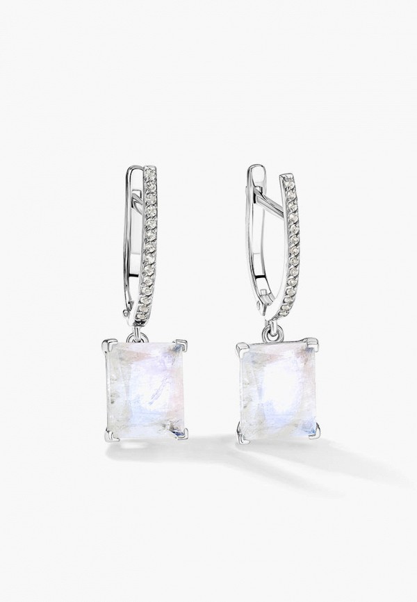 Secrets Серьги - с лунным камнем огранки багет - фото 1