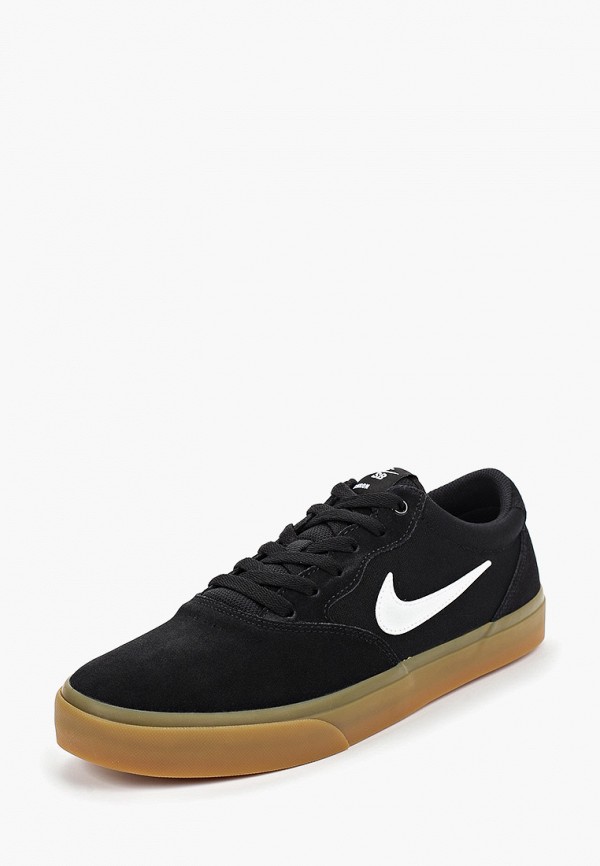 nike sb chron canvas and suede trainer in black