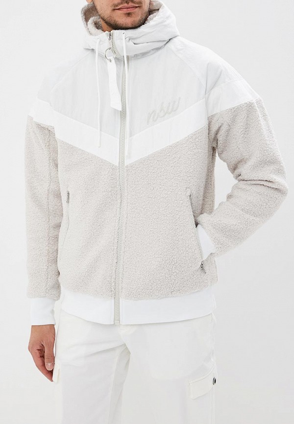 Куртка утепленная Nike M NSW NSW JKT WR SHERPA, цвет: белый, NI464EMCMJM1 —  купить в интернет-магазине Lamoda