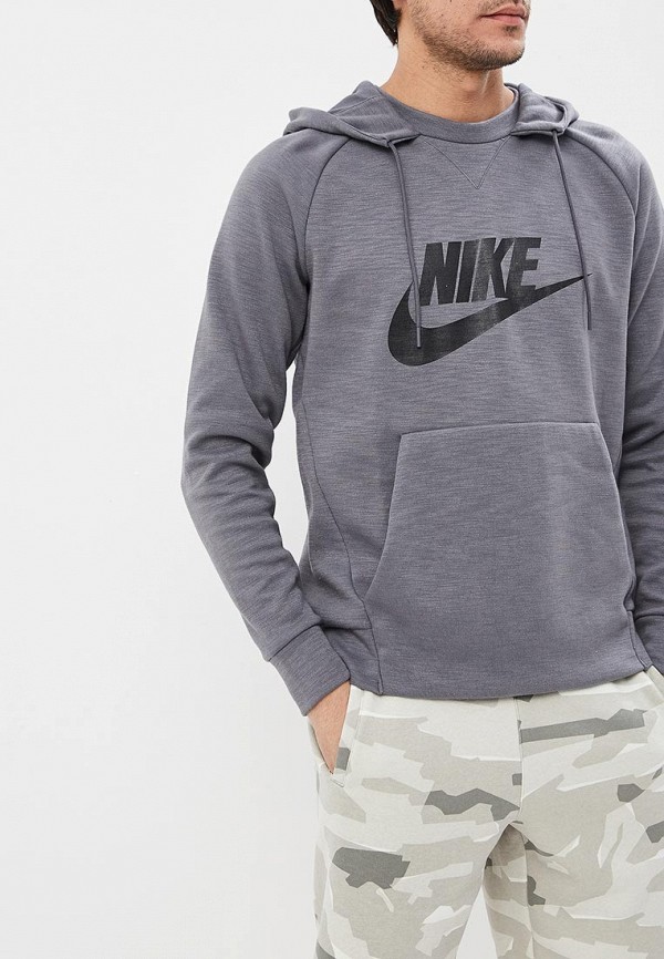 Худи Nike SPORTSWEAR OPTIC MEN'S GRAPHIC PULLOVER HOODIE, цвет: серый,  NI464EMDNEN3 — купить в интернет-магазине Lamoda