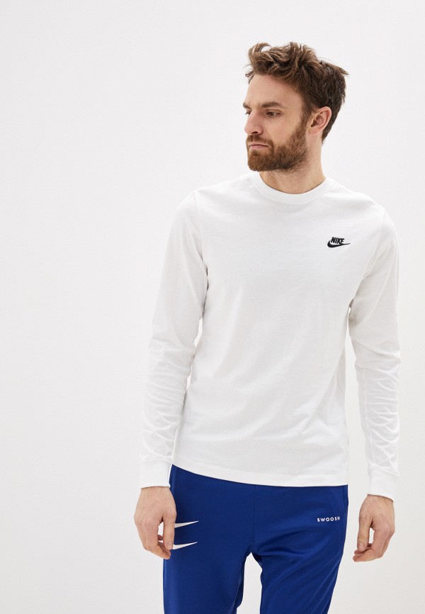 Лонгслив Nike M NSW CLUB TEE - LS, цвет: белый, NI464EMHTXE4 — купить в  интернет-магазине Lamoda