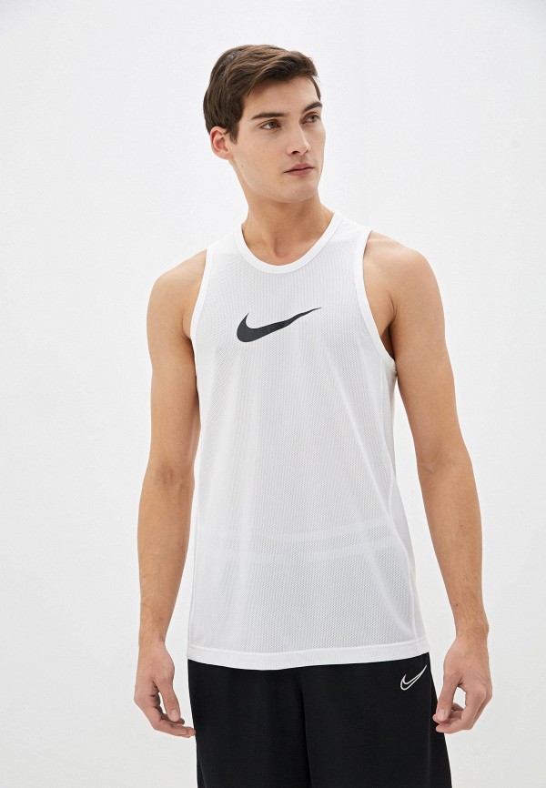 Майка спортивная Nike M NK DRY TOP SL CROSSOVER BB, цвет: белый,  NI464EMHTZE1 — купить в интернет-магазине Lamoda