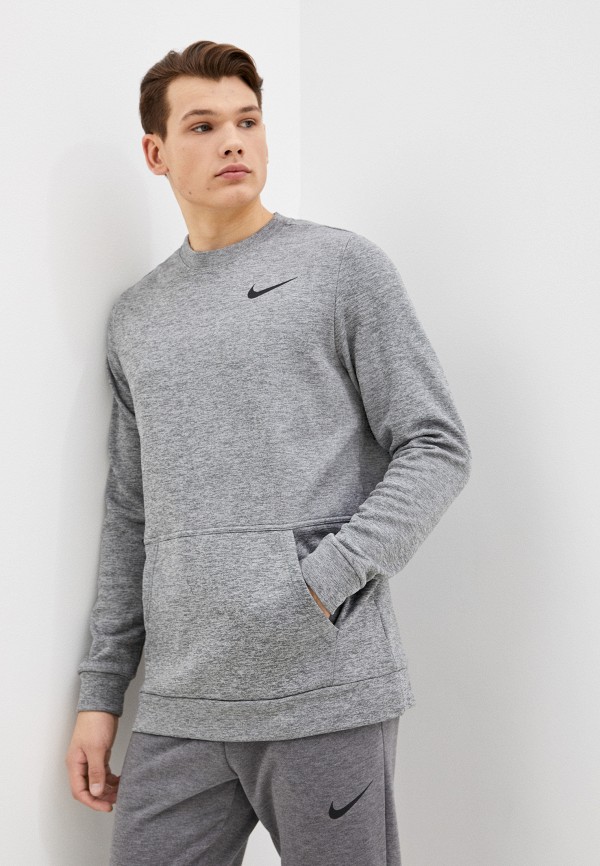 Свитшот Nike M NK THRMA TOP LS CREW, цвет: серый, NI464EMJOFC8 — купить в  интернет-магазине Lamoda