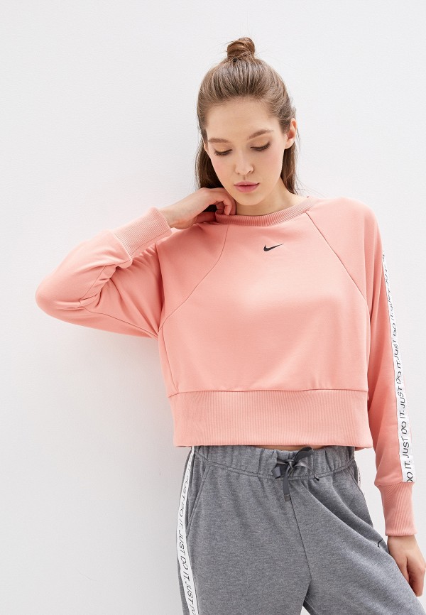Свитшот Nike Dri-FIT Get Fit Women's Fleece Training Top, цвет: розовый,  NI464EWFNFL8 — купить в интернет-магазине Lamoda