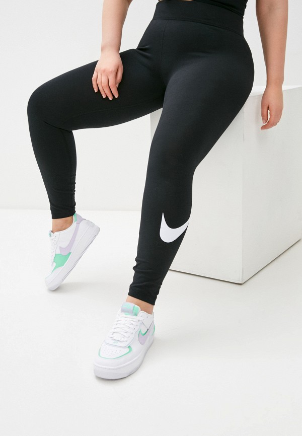 Леггинсы Nike W NSW ESSNTL LGGNG SWOOSH MR, цвет: черный, NI464EWLYVP4 —  купить в интернет-магазине Lamoda