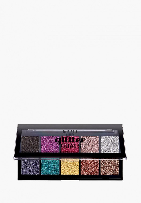 Nyx Professional Makeup Палетка для глаз - Glitter Goals Cream PRO Palette, 10 шт по 1,2 г - фото 3