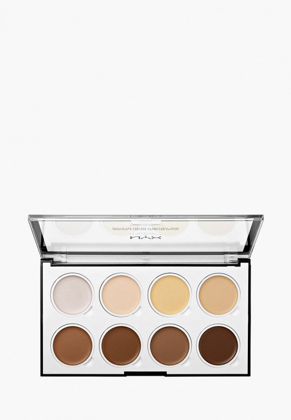 Nyx Professional Makeup Палетка для лица - Highlight & Contour Cream Pro Palette для контурирования, оттенок 01, 16 г - фото 2
