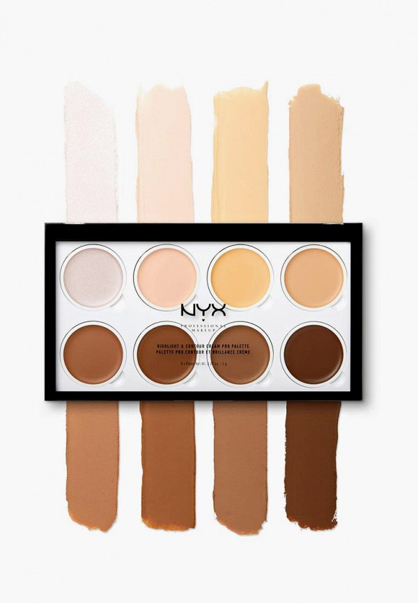 Nyx Professional Makeup Палетка для лица - Highlight & Contour Cream Pro Palette для контурирования, оттенок 01, 16 г - фото 4